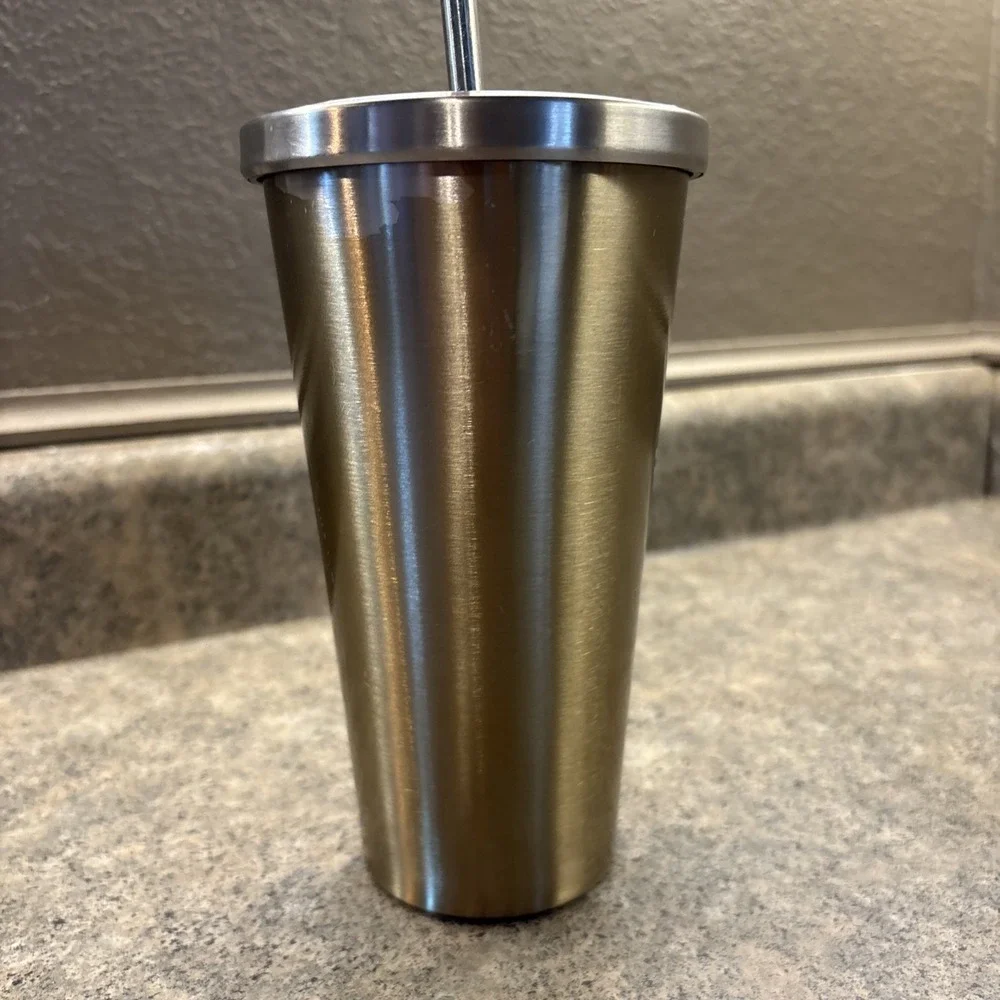 Starbucks Stainless Steel Tumbler 16 Oz Coffee Tea Water + Straw
